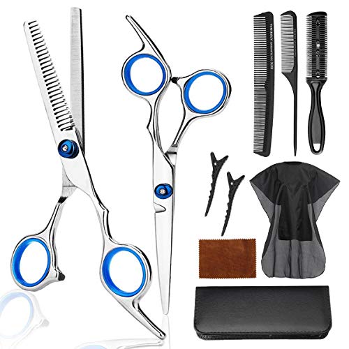 Luckyfine Tijeras Peluqueria Profesional, Acero Inoxidable de Primera Calidad Tijeras Cortar Pelo Para Salón con Capa, Barberos o Uso en el Hogar, Ligero y Agudo, para Hombres y Mujeres Luckyfine Tijeras Peluqueria Profesional, Acero Inoxidable de Primera Calidad Tijeras Cortar Pelo Para Salón con Capa, Barberos o Uso en el Hogar, Ligero y Agudo, para Hombres y Mujeres