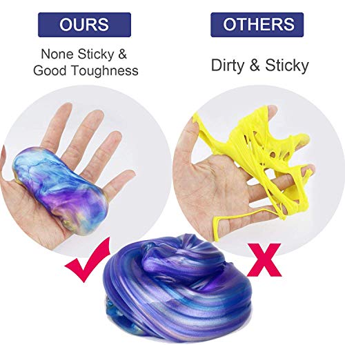Luclay Galaxy Slime Slime con 3 Contenedores en Forma de Huevos y Remolino de Stress Relief DIY Juguetes para niños Adultos
