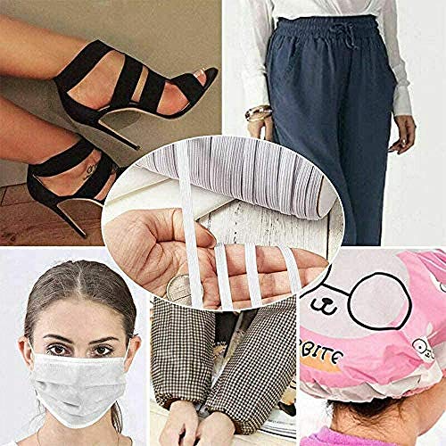 Lucsiky Banda elástica Plana Cuerda elástica para Coser cinturón Trenzado Ancho Artesanías de Costura DIY -4mm_-_ 10m_A Lucsiky Banda elástica Plana Cuerda elástica para Coser cinturón Trenzado Ancho Artesanías de Costura DIY -4mm_-_ 10m_A
