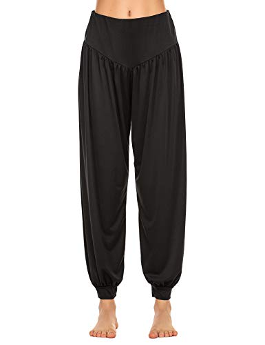 Lucyme Mujer Pantalones harén Tobillo Puños Pantalones Deportivos Pilates Yoga Pants,Negro,M Lucyme Mujer Pantalones harén Tobillo Puños Pantalones Deportivos Pilates Yoga Pants,Negro,M