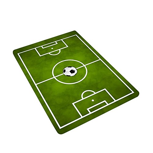 Lulalula - Alfombra de campo de fútbol para niños, suave, antideslizante, tamaño 50 x 80 cm