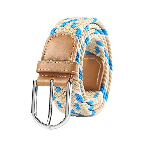 Lumanuby. Cinturones Unisex correa Elástico Trenzado con Hebilla Cubierta para Jeans Jiu Jitsu con cinturón Azul y blanco beige Lumanuby. Cinturones Unisex correa Elástico Trenzado con Hebilla Cubierta para Jeans Jiu Jitsu con cinturón Azul y blanco beige
