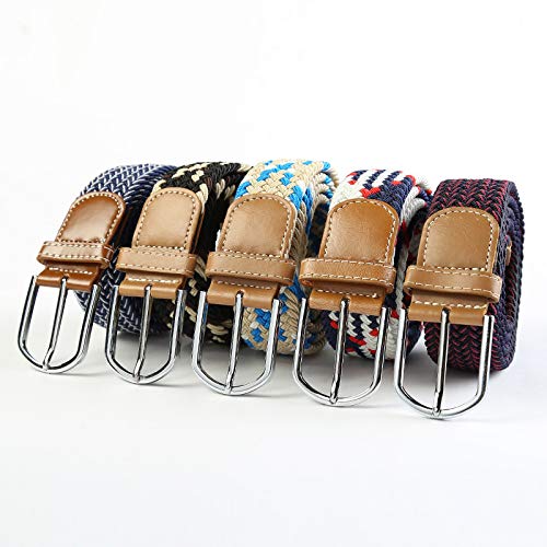 Lumanuby. Cinturones Unisex correa Elástico Trenzado con Hebilla Cubierta para Jeans Jiu Jitsu con cinturón Café blanco Lumanuby. Cinturones Unisex correa Elástico Trenzado con Hebilla Cubierta para Jeans Jiu Jitsu con cinturón Café blanco