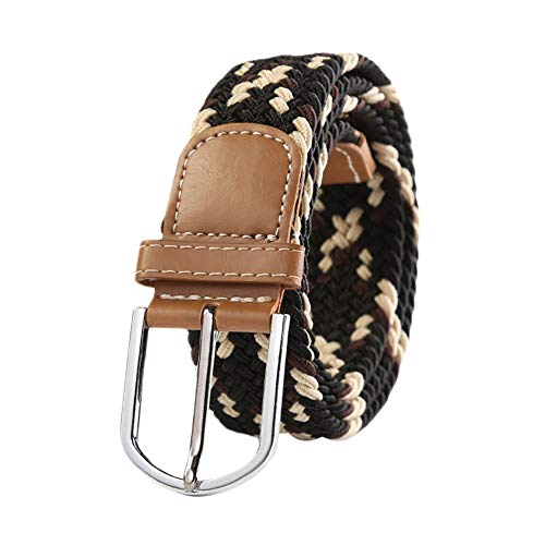 Lumanuby. Cinturones Unisex correa Elástico Trenzado con Hebilla Cubierta para Jeans Jiu Jitsu con cinturón Negro beige blanco marrón Lumanuby. Cinturones Unisex correa Elástico Trenzado con Hebilla Cubierta para Jeans Jiu Jitsu con cinturón Negro beige blanco marrón