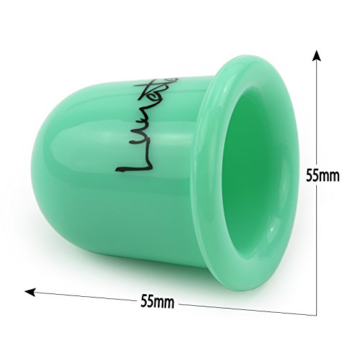 Lunata 2x Ventosa para Masaje anticelulitis, Ventosas de vidrio contra celulitis, equipo de masaje por vacío, copas de silicona, Verde