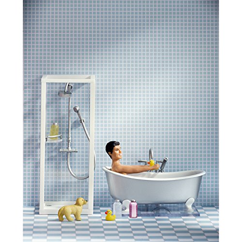 Lundby 60.2089.00 - Ducha y baño, Mini muñeca con Accesorios