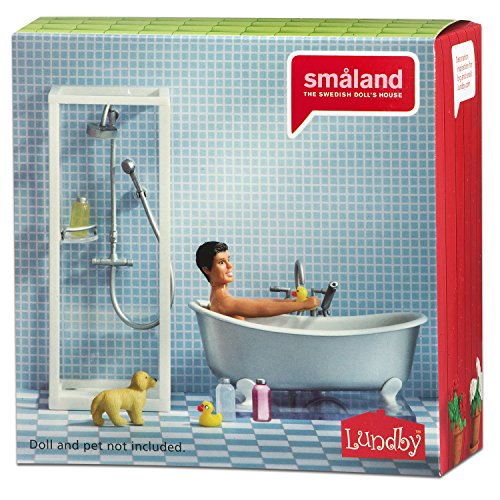 Lundby 60.2089.00 - Ducha y baño, Mini muñeca con Accesorios