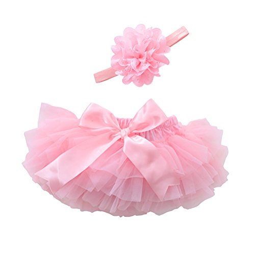 LUOEM Falda de Tutú con Cinta de Pelo de Flores para Niños Bebé Recién Nacido Accesorios de Fotografía para Fiestas Cumpleaños Talla M (Rosado) LUOEM Falda de Tutú con Cinta de Pelo de Flores para Niños Bebé Recién Nacido Accesorios de Fotografía para Fiestas Cumpleaños Talla M (Rosado)