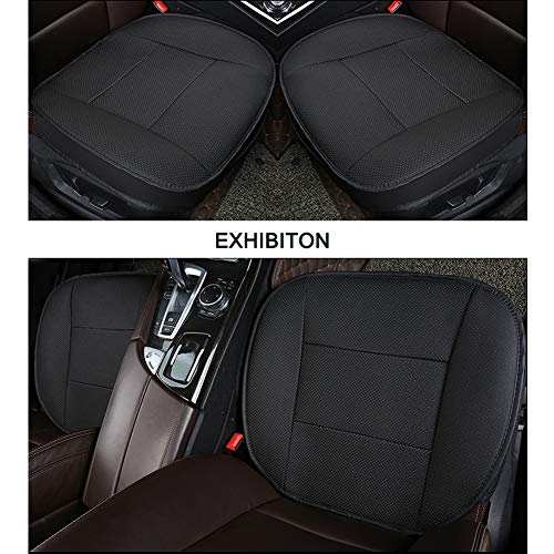 LUOLLOVE Funda Asiento Coche Universale, Interior de Lujo del Coche Funda Coche Asiento Delantero Súper Suave Cómodo,Protector Asiento Coche de Cuero de la PU (1 Pieza Negro)