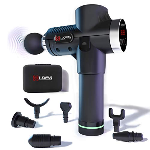 LUOWAN Pistola de Masaje Muscular, 30 Niveles Ajustables Pistola Masajeadora Músculos de Tejido Profundo Message Gun Profesional Portátil Masajeador de Percusión 3300 RPM, 7 cabezales de masaje LUOWAN Pistola de Masaje Muscular, 30 Niveles Ajustables Pistola Masajeadora Músculos de Tejido Profundo Message Gun Profesional Portátil Masajeador de Percusión 3300 RPM, 7 cabezales de masaje