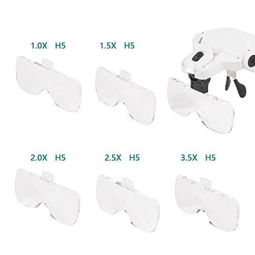 Lupa de tipo anteojos - RIGHTWELL Gafas Lupa de Gran Aumento 5 Lentes 1.0X-3.5X Ajustable Soporte con 2 Luces LED Perfecto para Leer, Modelismo, Soldar, Extensiones de Pestañas, Reparación Joyería Lupa de tipo anteojos - RIGHTWELL Gafas Lupa de Gran Aumento 5 Lentes 1.0X-3.5X Ajustable Soporte con 2 Luces LED Perfecto para Leer, Modelismo, Soldar, Extensiones de Pestañas, Reparación Joyería