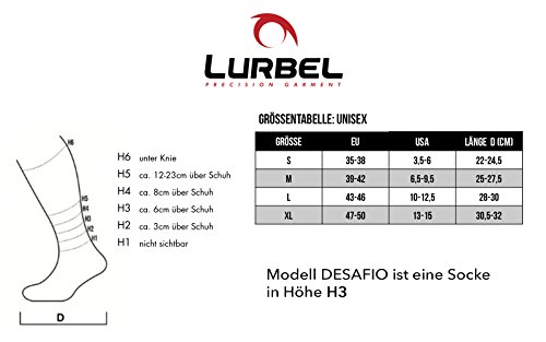 Lurbel Desafio Chaussettes Noir FR : chaussettes : 43-46 (Taille Fabricant : L)
