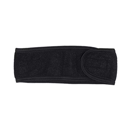 Lurrose 4 UNIDS Terry Cloth Facial Diadema Maquillaje Envoltura en la cabeza Bandeau elástico con cinta mágica para ducha Spa Sport (blanco y negro)