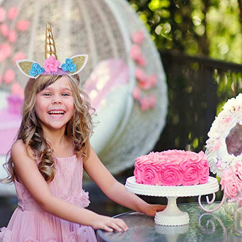 Lurrose - Diadema de unicornio para fiestas de cumpleaƱos para niƱas y adultos, de tul con los colores del arcoĆris, 4 unidades Lurrose - Diadema de unicornio para fiestas de cumpleaƱos para niƱas y adultos, de tul con los colores del arcoĆris, 4 unidades