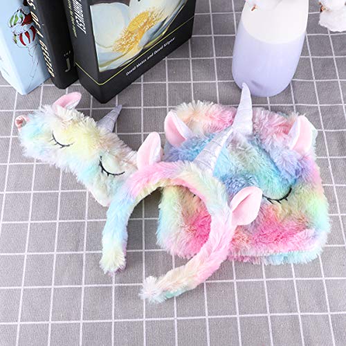 Lurrose - Juego de 3 diademas de unicornio y antifaz para dormir con bolsa de almacenamiento Lurrose - Juego de 3 diademas de unicornio y antifaz para dormir con bolsa de almacenamiento