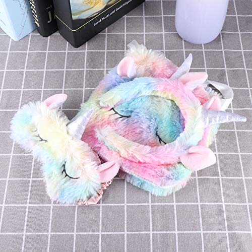Lurrose - Juego de 3 diademas de unicornio y antifaz para dormir con bolsa de almacenamiento Lurrose - Juego de 3 diademas de unicornio y antifaz para dormir con bolsa de almacenamiento