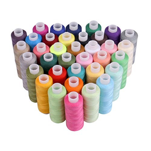 Luxbon 36 Hilos de Coser de Colors Surtidas 250 Yardas Poliéster Conjunto de Hilos Costura para Bordado Tejido, Costura a Mano, Maquina Coser