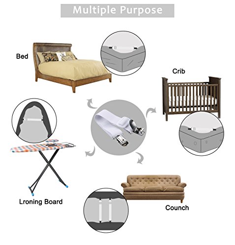 Luxbon 4Pcs Blanco Sujetadores de Sábana Ajustables Clips de Lámina Tirantes Sabanas Elásticos Correas Sostenedores Pinzas para Sábanas de Sofá Fundas de Colchón Luxbon 4Pcs Blanco Sujetadores de Sábana Ajustables Clips de Lámina Tirantes Sabanas Elásticos Correas Sostenedores Pinzas para Sábanas de Sofá Fundas de Colchón