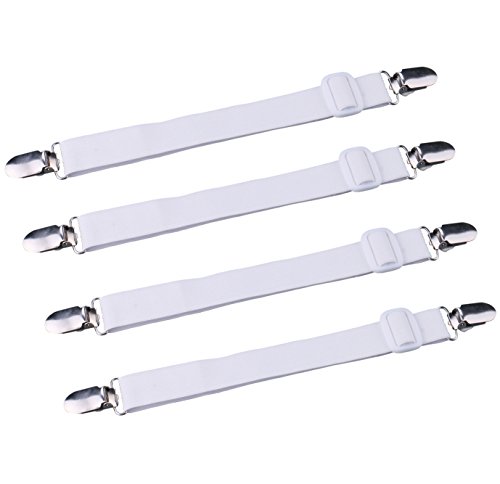 Luxbon 4Pcs Blanco Sujetadores de Sábana Ajustables Clips de Lámina Tirantes Sabanas Elásticos Correas Sostenedores Pinzas para Sábanas de Sofá Fundas de Colchón Luxbon 4Pcs Blanco Sujetadores de Sábana Ajustables Clips de Lámina Tirantes Sabanas Elásticos Correas Sostenedores Pinzas para Sábanas de Sofá Fundas de Colchón