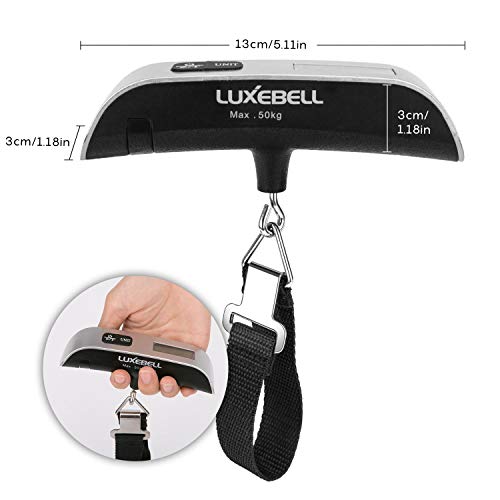 Luxebell Básculas para Equipaje Báscula Digital 50kg Balanza de Retroiluminación de LCD de Sensor de Temperatura con la Batería para Equipaje Viaje Luxebell Básculas para Equipaje Báscula Digital 50kg Balanza de Retroiluminación de LCD de Sensor de Temperatura con la Batería para Equipaje Viaje