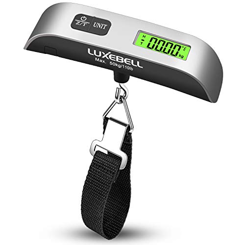 Luxebell Básculas para Equipaje Báscula Digital 50kg Balanza de Retroiluminación de LCD de Sensor de Temperatura con la Batería para Equipaje Viaje Luxebell Básculas para Equipaje Báscula Digital 50kg Balanza de Retroiluminación de LCD de Sensor de Temperatura con la Batería para Equipaje Viaje