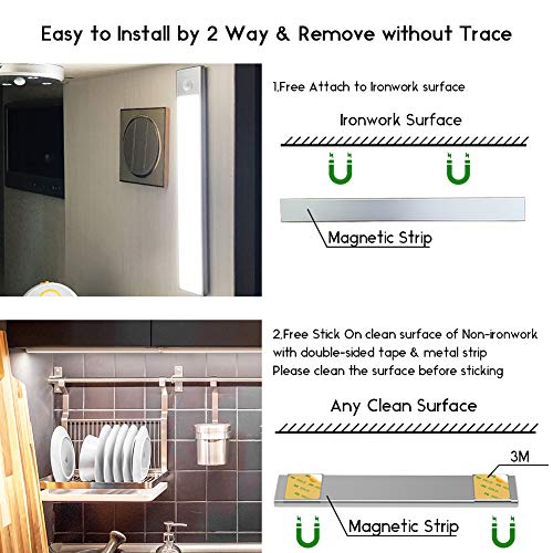 Luz Armario con Sensor de Movimiento, 37 LED Luz Recargable USB Para Armario, Luces Nocturnas Ultrafinas Desmontables con Batería Para Mostrador, Armario, Cocina, Pasillo, Escaleras, Pared (23.5cm) Luz Armario con Sensor de Movimiento, 37 LED Luz Recargable USB Para Armario, Luces Nocturnas Ultrafinas Desmontables con Batería Para Mostrador, Armario, Cocina, Pasillo, Escaleras, Pared (23.5cm)