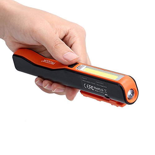 Luz de Trabajo Recargable COB LED Lámpara de Inspección con Cable de Carga USB Super Brillo Magnética Luz de Inspección- Naranja Luz de Trabajo Recargable COB LED Lámpara de Inspección con Cable de Carga USB Super Brillo Magnética Luz de Inspección- Naranja