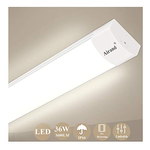 Luz de tubo LED, Airand 120CM 36W LED IP66 Luminaria de Taller 4000K Luz de Techo Impermeable Lámpara LED Blanco Natural para Garaje Oficina Supermercado Bodega Departamento Departamento Baño Cocina Luz de tubo LED, Airand 120CM 36W LED IP66 Luminaria de Taller 4000K Luz de Techo Impermeable Lámpara LED Blanco Natural para Garaje Oficina Supermercado Bodega Departamento Departamento Baño Cocina
