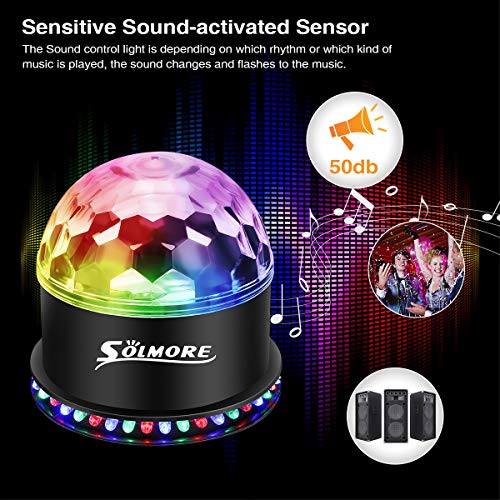 Luz Disco LED, SOLMORE Luz de Escenario RGB Disco Lámpara Fiesta Luzde Efecto para DJ Fiesta Decoración Club Celebración Luz Disco LED, SOLMORE Luz de Escenario RGB Disco Lámpara Fiesta Luzde Efecto para DJ Fiesta Decoración Club Celebración