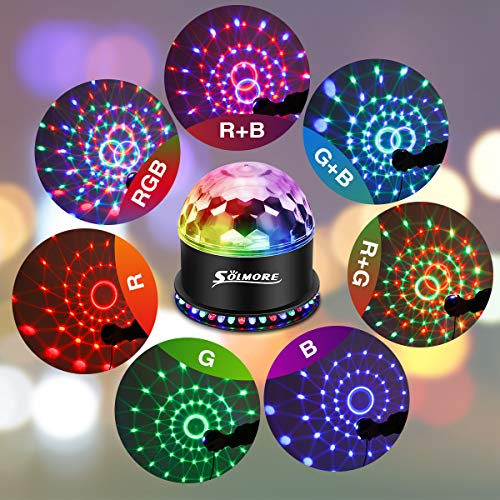 Luz Disco LED, SOLMORE Luz de Escenario RGB Disco Lámpara Fiesta Luzde Efecto para DJ Fiesta Decoración Club Celebración