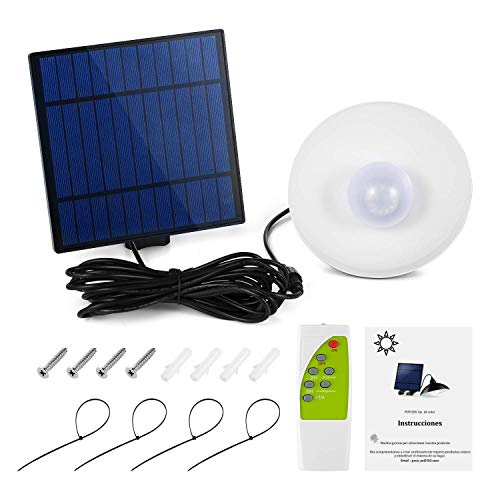 Luz Solar, Instalación de Separación Luz del Sensor Solar, Foco Solar Sensor de Movimiento con Mando a Distancia, Combinación Exterior/Interior, para Entrada, Jardín, Camino, Césped Luz Solar, Instalación de Separación Luz del Sensor Solar, Foco Solar Sensor de Movimiento con Mando a Distancia, Combinación Exterior/Interior, para Entrada, Jardín, Camino, Césped