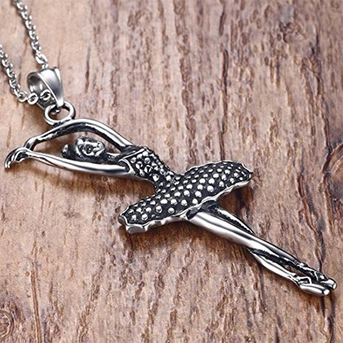 Luziang Collar Hombre Colgante 7,5 CM Acero Inoxidable Ballet Bailarina Colgante Color Acero Mezclado por lotes Hombres Luziang Collar Hombre Colgante 7,5 CM Acero Inoxidable Ballet Bailarina Colgante Color Acero Mezclado por lotes Hombres