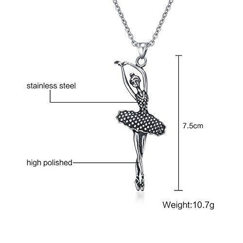 Luziang Collar Hombre Colgante 7,5 CM Acero Inoxidable Ballet Bailarina Colgante Color Acero Mezclado por lotes Hombres Luziang Collar Hombre Colgante 7,5 CM Acero Inoxidable Ballet Bailarina Colgante Color Acero Mezclado por lotes Hombres