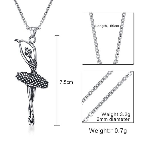 Luziang Collar Hombre Colgante 7,5 CM Acero Inoxidable Ballet Bailarina Colgante Color Acero Mezclado por lotes Hombres Luziang Collar Hombre Colgante 7,5 CM Acero Inoxidable Ballet Bailarina Colgante Color Acero Mezclado por lotes Hombres
