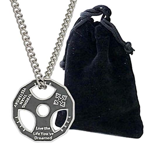 LWYNZ Collar de Hombre de Acero Inoxidable Fitness Gym Tabla de pérdida de Peso Maxim Colgante Collar Halterofilia con Mancuernas Charm Necklace Hombres y Mujeres Regalos LWYNZ Collar de Hombre de Acero Inoxidable Fitness Gym Tabla de pérdida de Peso Maxim Colgante Collar Halterofilia con Mancuernas Charm Necklace Hombres y Mujeres Regalos