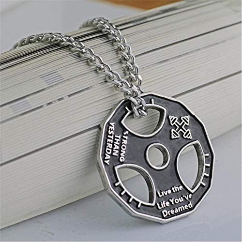 LWYNZ Collar de Hombre de Acero Inoxidable Fitness Gym Tabla de pérdida de Peso Maxim Colgante Collar Halterofilia con Mancuernas Charm Necklace Hombres y Mujeres Regalos LWYNZ Collar de Hombre de Acero Inoxidable Fitness Gym Tabla de pérdida de Peso Maxim Colgante Collar Halterofilia con Mancuernas Charm Necklace Hombres y Mujeres Regalos