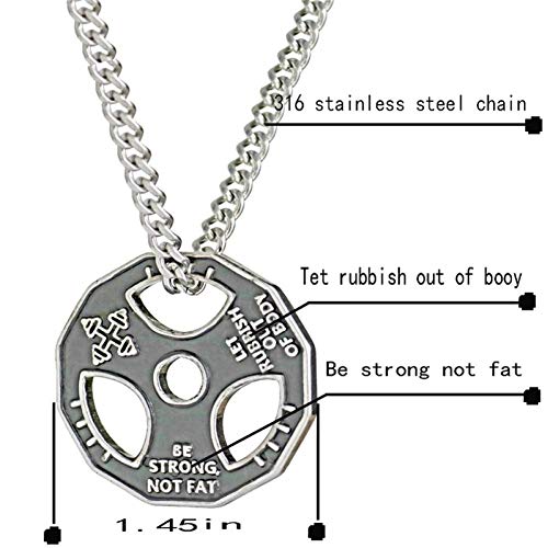 LWYNZ Collar de Hombre de Acero Inoxidable Fitness Gym Tabla de pérdida de Peso Maxim Colgante Collar Halterofilia con Mancuernas Charm Necklace Hombres y Mujeres Regalos LWYNZ Collar de Hombre de Acero Inoxidable Fitness Gym Tabla de pérdida de Peso Maxim Colgante Collar Halterofilia con Mancuernas Charm Necklace Hombres y Mujeres Regalos