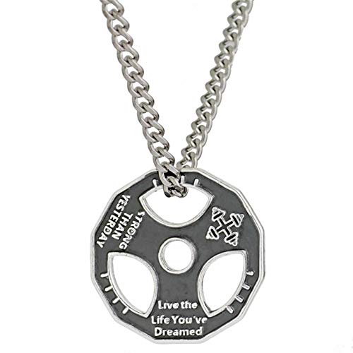 LWYNZ Collar de Hombre de Acero Inoxidable Fitness Gym Tabla de pérdida de Peso Maxim Colgante Collar Halterofilia con Mancuernas Charm Necklace Hombres y Mujeres Regalos LWYNZ Collar de Hombre de Acero Inoxidable Fitness Gym Tabla de pérdida de Peso Maxim Colgante Collar Halterofilia con Mancuernas Charm Necklace Hombres y Mujeres Regalos