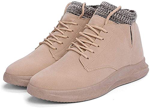 LXF JIAJU Zapatos de Hombre Calcetines Botas De Cuello for Hombres Botas Tobillo hasta La PU del Cuero De Costura del Hilo Resistente Al Desgaste De Punta Redonda Color Sólido Remiendo Duradero