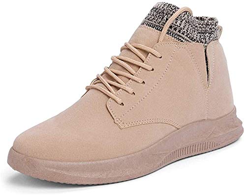 LXF JIAJU Zapatos de Hombre Calcetines Botas De Cuello for Hombres Botas Tobillo hasta La PU del Cuero De Costura del Hilo Resistente Al Desgaste De Punta Redonda Color Sólido Remiendo Duradero