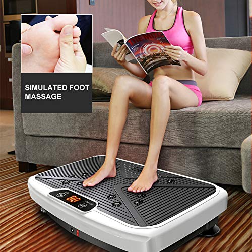 LXJ-LD Máquinas De Plataforma Vibratoria Entrenamiento De Cuerpo Entero Máquina De Vibración Equipo De Entrenamiento En Casa con Masaje De Pies Y Múltiples Modos De Deporte,Rose Gold s