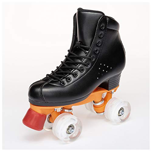 LXLTLB Niños Entrenando Patines De Doble Fila 2 En 1 Patines Ajustables 4 Patines Circulares para Principiantes Niños Pequeños Niñas Patín De Hielo Conjunto,A,36