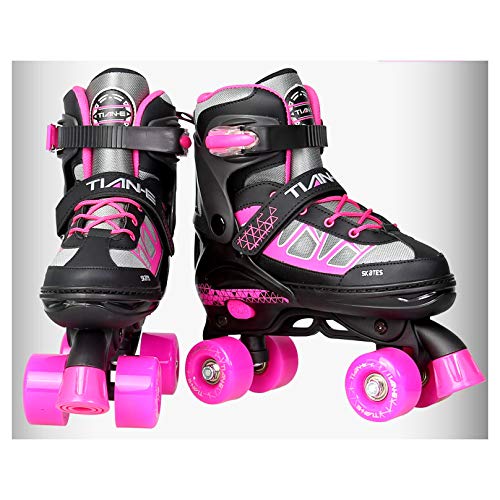 Patines de ruedas para niñas y niños, patines ajustables con 4 ruedas  iluminadas, protección total, ideal para diversión al aire libre.