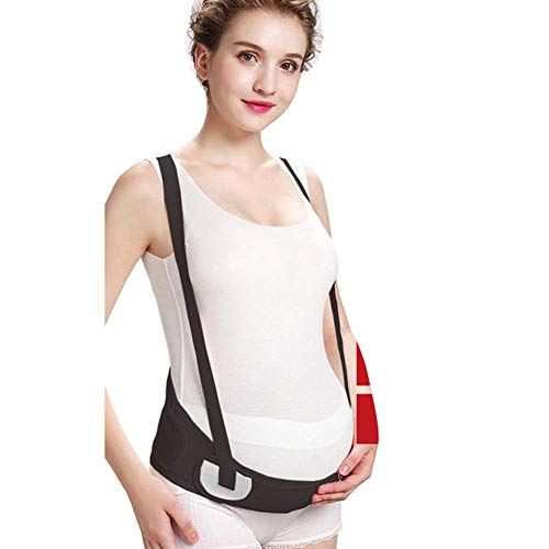 LXM Cinturón de maternidad, cinturón para mami con correas de hombro, arnés ajustable para embarazadas, soporte para el estómago prenatal para el vientre (color: negro) LXM Cinturón de maternidad, cinturón para mami con correas de hombro, arnés ajustable para embarazadas, soporte para el estómago prenatal para el vientre (color: negro)