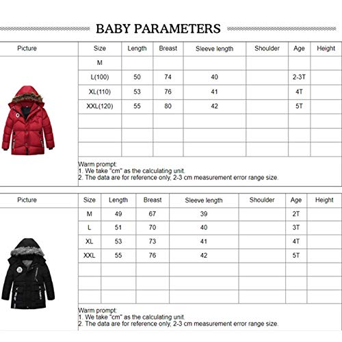 lxwi Chaqueta Ultraligera, cálida y Cortaviento Abrigos for niños Bebé Outerwear Chiliz Chaquetas de Invierno Infantil Baby Boy Ropa de Ropa Down Chaqueta for niños Boy Cave Coat 3-6 años