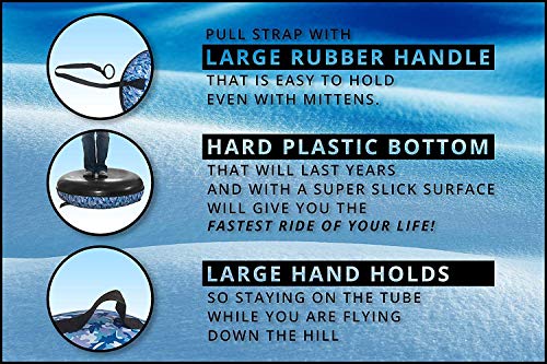 Lyanh Tubo de Nieve de Alta Resistencia, diseño Dual para esquís Deportes al Aire Libre, esquís inflables, Materiales Gruesos anticongelantes y Resistente al Desgaste con Cable de tracción,90cm