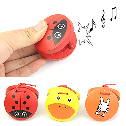 LyGuy Regalo Infantil del Instrumento De Percusión Musical del Juguete De Castañuelas De Madera De Los Niños del Niño Juguete De Castañuela De Madera Regalo para Niños Colorea Aleatoriamente 1 Pieza LyGuy Regalo Infantil del Instrumento De Percusión Musical del Juguete De Castañuelas De Madera De Los Niños del Niño Juguete De Castañuela De Madera Regalo para Niños Colorea Aleatoriamente 1 Pieza
