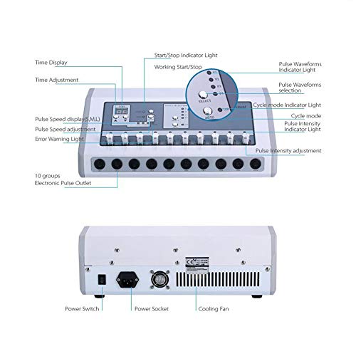 LYHD Electroestimulador TENS EMS Eléctrico Adelgazar Belleza Productos Legumbres Masaje para Muscular Relajarse Dolor Alivio Pecho Masajeador Nerver Estimulador Acupuntura Terapia Cara Levantar