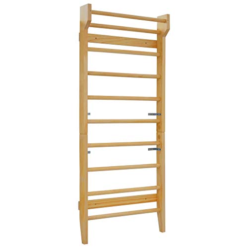 lyrlody- Escalera Gym de Madera, Escalera Gimnasio Pared 80x15,8x195 cm