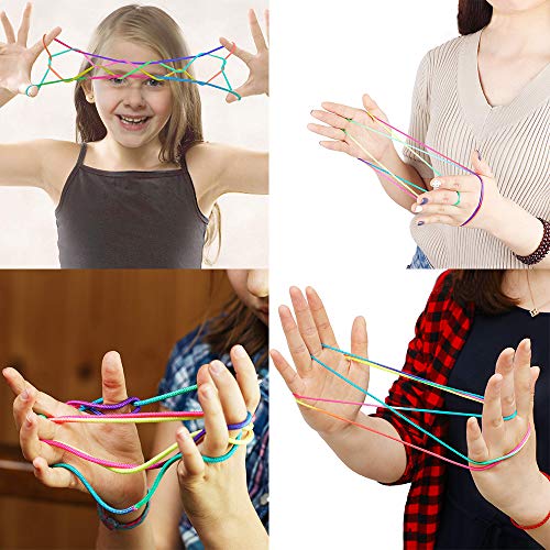 LYTIVAGEN 6 PCS Juego de Cuerdas para Juegos de Dedos, Juguetes de Habilidad de Dedos Cuerda de Arco Iris para Juegos Antiguos (2MM * 165CM) LYTIVAGEN 6 PCS Juego de Cuerdas para Juegos de Dedos, Juguetes de Habilidad de Dedos Cuerda de Arco Iris para Juegos Antiguos (2MM * 165CM)